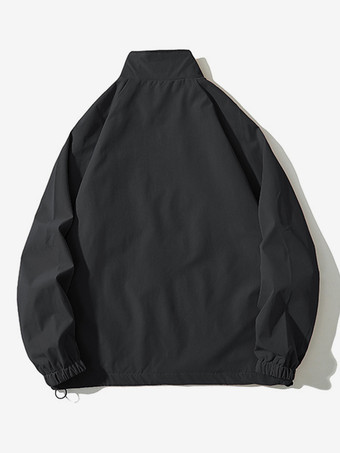 メンズジャケット ゆったり 無地 ウィンドブレーカー レトロ シンプル ワークウェアジャケット