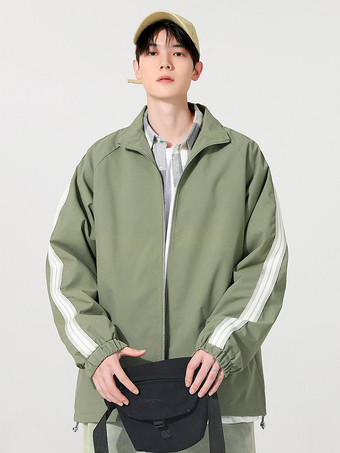 Herrenjacke Farbblock Reißverschluss Polyester Modern