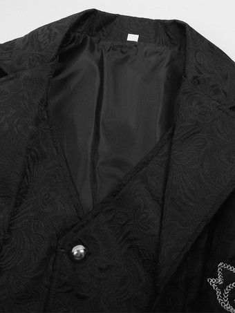 男性用ブラック ヴィンテージ ポリエステル ノースリーブ レトロ コスチューム