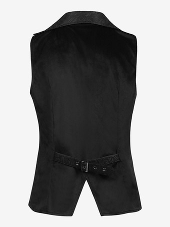 男性用ブラック ヴィンテージ ポリエステル ノースリーブ レトロ コスチューム