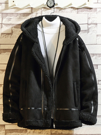 ブラック メンズ ゆったり 冬コート 大きいサイズ 綿入りジャケット