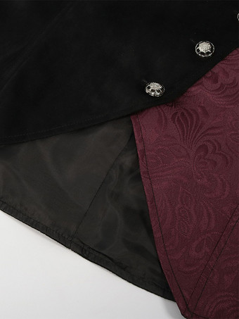 バーガンディ ヴィンテージ ポリエステル ノースリーブ レトロ 男性用コスチューム