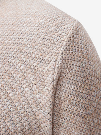 メンズ スリム スタンドカラー セーター ニット カジュアル 長袖 プルオーバー