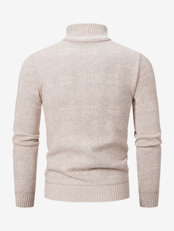 メンズ スリム スタンドカラー セーター ニット カジュアル 長袖 プルオーバー