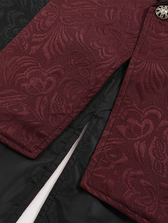 バーガンディ ヴィンテージ ポリエステル ノースリーブ レトロ 男性用コスチューム