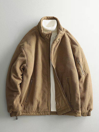 メンズ ウールコート ツーピース 取り外し可能 スタンドカラー コットンコート