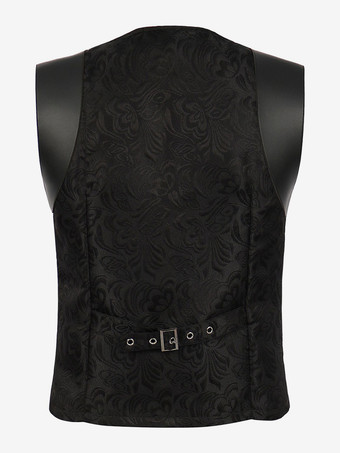 男性用ブラック ヴィンテージ ポリエステル ノースリーブ レトロ コスチューム