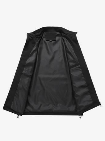 Herrenjacke Farbblock Reißverschluss Polyester Modern