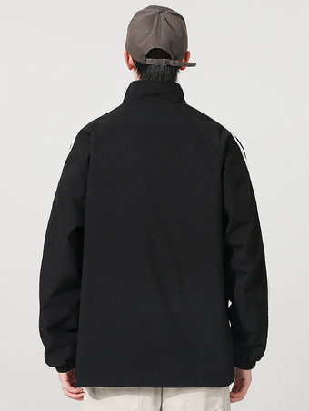 Herrenjacke Farbblock Reißverschluss Polyester Modern