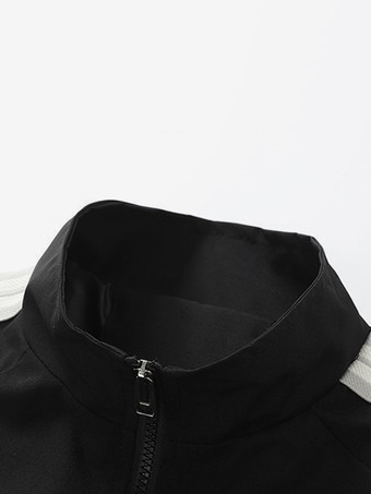 Herrenjacke Farbblock Reißverschluss Polyester Modern