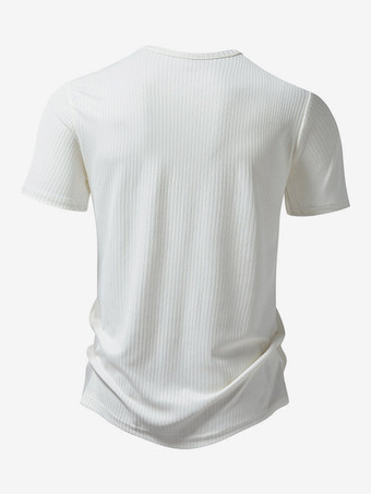 Kurzärmliges T-Shirt mit drei Knöpfen für Herren