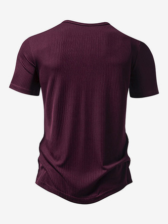 Kurzärmliges T-Shirt mit drei Knöpfen für Herren