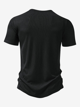 Kurzärmliges T-Shirt mit drei Knöpfen für Herren