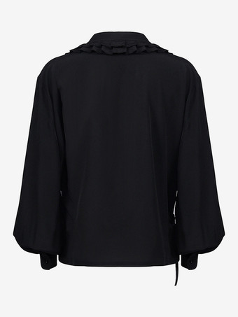 ブラック ヴィンテージ ヴィンテージ 長袖 ポリエステル ポリエステル繊維 トップ レトロ コスチューム 男性用