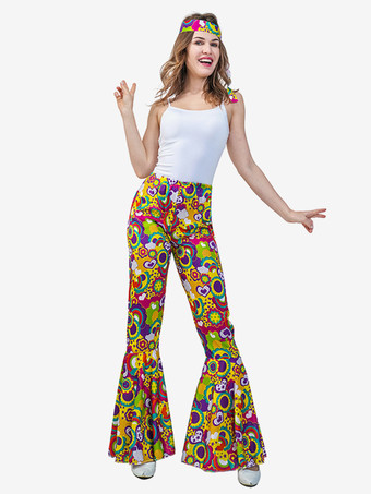 グリーン ヒッピーコスチューム レディース ホリデー レトロコスチューム