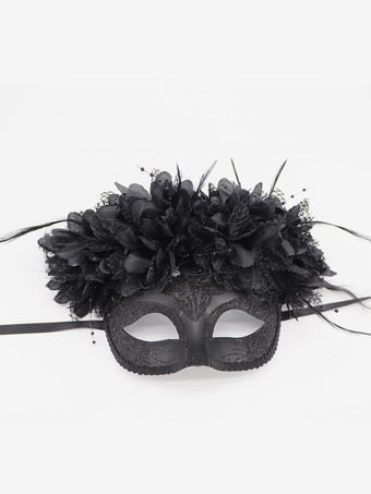 ブラック マスク 大人用 合成素材 仮面舞踏会コスチュームアクセサリー