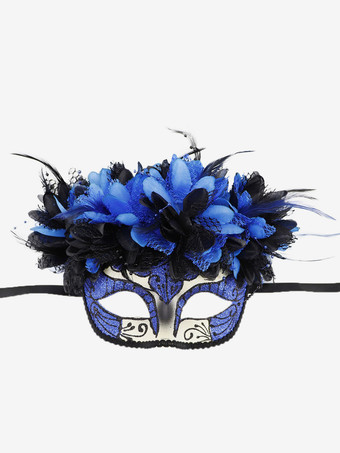 ブルー マスク 大人用 合成素材 仮面舞踏会コスチュームアクセサリー