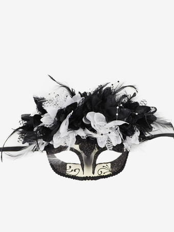 ホワイト マスク 大人用 合成素材 仮面舞踏会コスチュームアクセサリー