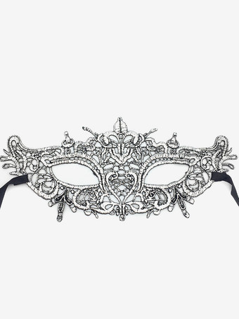 シルバー マスク 大人用 合成素材 仮面舞踏会コスチュームアクセサリー