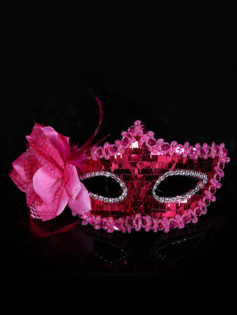 ローズレッドマスク合成仮面舞踏会コスチュームアクセサリーセクシーな女神パーティーマスク