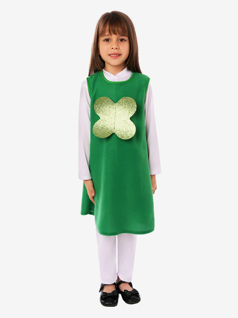 ホリデーコスチューム 聖パトリックの日 ハロウィンコスチューム 男の子用 グリーン ポリエステル繊維 ジャンプスーツ ドレス 帽子