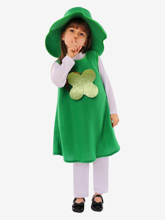 ホリデーコスチューム 聖パトリックの日 ハロウィンコスチューム 男の子用 グリーン ポリエステル繊維 ジャンプスーツ ドレス 帽子