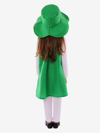 ホリデーコスチューム 聖パトリックの日 ハロウィンコスチューム 男の子用 グリーン ポリエステル繊維 ジャンプスーツ ドレス 帽子
