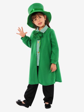 グリーン ホリデーコスチューム 聖パトリックの日 女の子用 グリーン マント パンツ 帽子セット