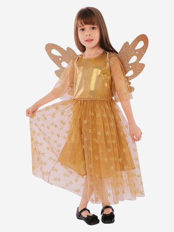 バレンタインデーの子供用妖精天使パーティーフェスティバルファイバードレス