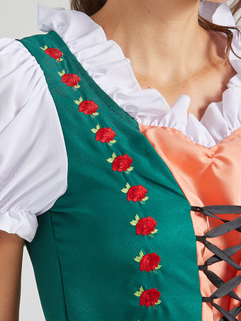 オクトーバーフェスト コスチューム ホリデー ティール ヴィンテージ フローラルプリント レディース ドレス