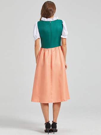 オクトーバーフェスト コスチューム ホリデー ティール ヴィンテージ フローラルプリント レディース ドレス