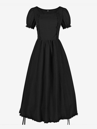 ブラック 赤いレトロコスチューム レディースコスチュームドレス ヴィンテージ服 バーガンディ