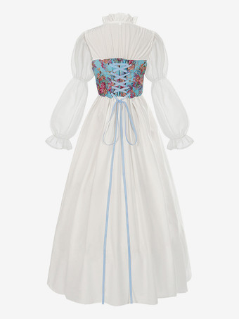 ライトアプリコットレトロコスチューム花柄ドレスコスチュームヴィンテージパーティープロムドレス