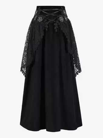 Black Retro Costumes Polyester Long Skirt Women's Vintage Marie Antoinette Costume  Masquerade Ball Gown - Milanoo.com