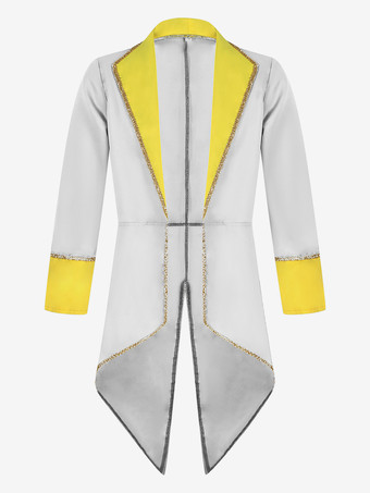 blanco Abrigo retro de poliéster con mangas largas y botones en color rojo vintage para hombre