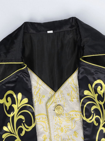 男性用レッド ヴィンテージトップ レトロ 刺繍ボタン 長袖 オーバーコート バーガンディ