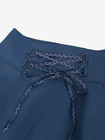 Jupe en polyester bleu rétro pour femme costume Marie Antoinette jupe vintage robe de soirée