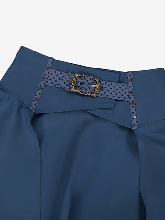 Jupe en polyester bleu rétro pour femme costume Marie Antoinette jupe vintage robe de soirée