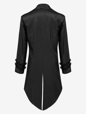 パープル ヴィンテージ トップ レトロ ポリエステル ボタン 長袖 男性用レトロコスチューム