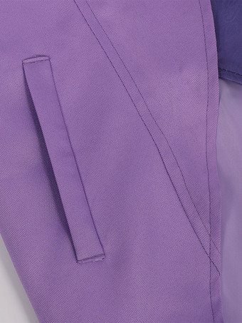 パープル ヴィンテージ トップ レトロ ポリエステル ボタン 長袖 男性用レトロコスチューム