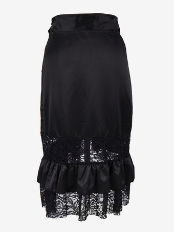 ハロウィン ブラックレースパンクロックゴシックスカートハイウエストイレギュラースカート