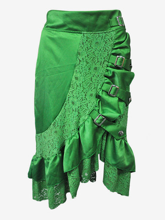 ハロウィン ブラックレースパンクロックゴシックスカートハイウエストイレギュラースカート