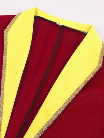 Abrigo retro de poliéster con mangas largas y botones en color rojo vintage para hombre