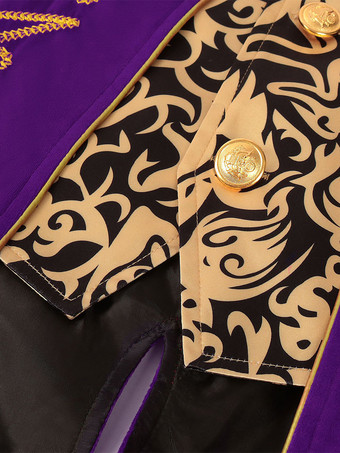 パープルヴィンテージトップレトロボタンフローラルプリントカラーブロックオーバーコート バーガンディ