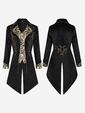 ブラック パープルヴィンテージトップレトロボタンフローラルプリントカラーブロックオーバーコート バーガンディ