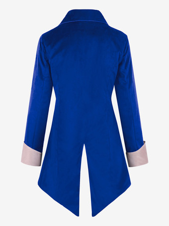 男性用黒のヴィンテージトップ レトロボタン 長袖 レトロコスチューム