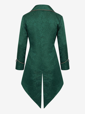 グリーン ヴィンテージ トップ レトロ ボタン 長袖 男性用レトロコスチューム バーガンディ