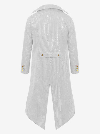 グリーン ヴィンテージ トップ レトロ スパンコール ボタン 長袖 レトロ 男性用コスチューム