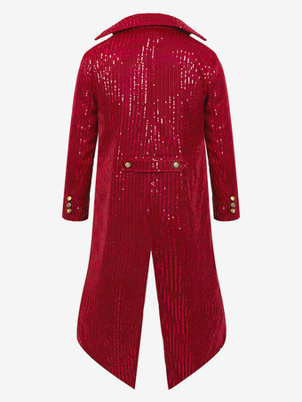 グリーン ヴィンテージ トップ レトロ スパンコール ボタン 長袖 レトロ 男性用コスチューム