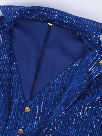 グリーン ヴィンテージ トップ レトロ スパンコール ボタン 長袖 レトロ 男性用コスチューム